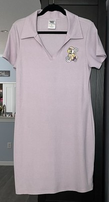 WB Looney Tunes Lola Bunny Lavender Ribbed Knit Collared Dress. Size XL. 