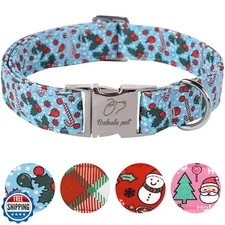Babole Pet Christmas Dog Collar for Large Dogs - Design Cute Winter Holiday C
