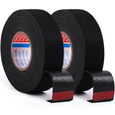 2 Rolls 50Ft Black Wire Harness Cloth Tape Noise Dampening Heat Resistant