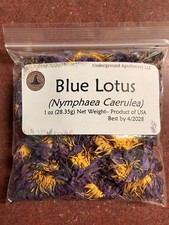Blue Lotus Flowers Whole  Nymphaea Caerulea 1 oz. poly bag