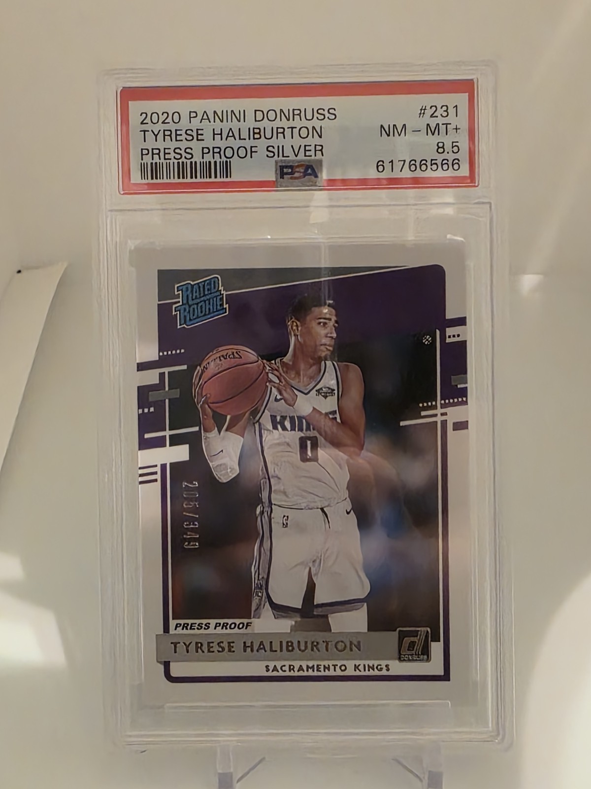 2020-21 Donruss Tyrese Haliburton Press Proof Silver RC #166/349 Kings