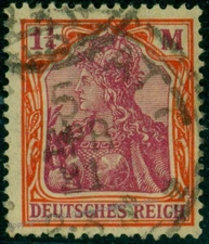 Germany 1 1-4 Mark Inflation Germania Wmk QUATREFOIL Error Mi151Y Used 49969