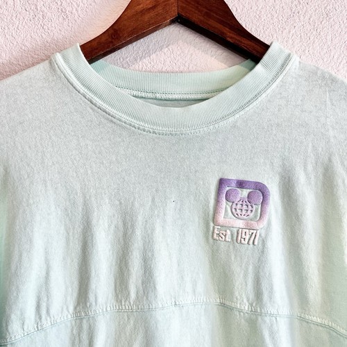 Disney Parks Spirit Jersey Kids XL Aqua Purple White Ombre Puff Print Shirt - Picture 2 of 8