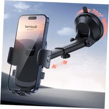 Lamicall Car Phone Holder - Strongest Military-Grade Suction Cup 360  Black