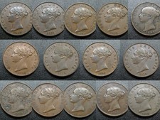Victoria Young Head Copper Halfpennies 1/2d Selected Grades by date : See menu