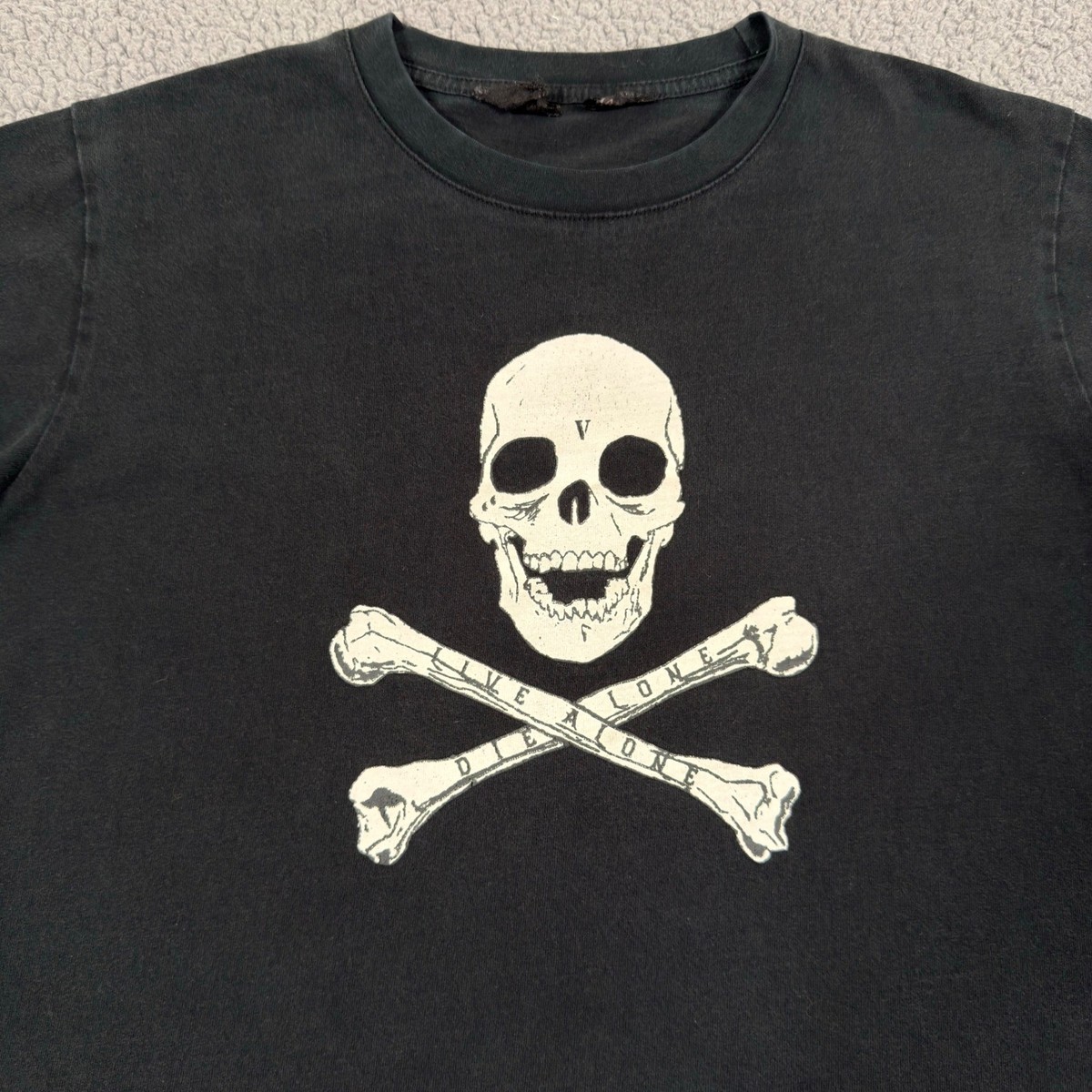 Vlone Skull and Bones TShirt Large Black Live Alone Die Alone