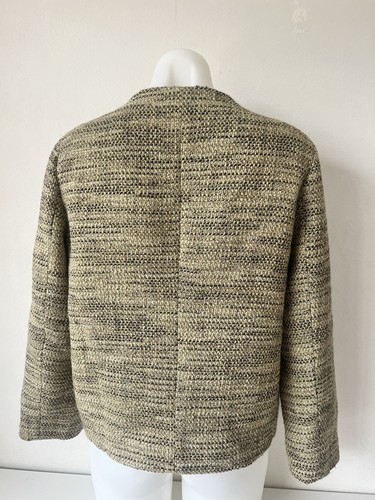 Anne Klein Jacket Women Size EU F Tweed Buttons Blazer Green Wool Blend - Picture 8 of 15