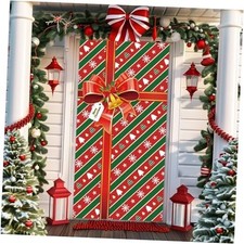 Christmas Door Cover Red Gift Box Merry Christmas Door Gift Box Door Cover
