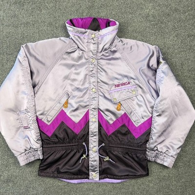 Vintage Nevica Ski Jacket Womens 8 Purple Premiere Neige Hooded Retro Insulated