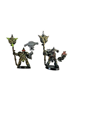 Nurgle Plague Marine Standard Bearer 2 X Chaos Space 2nd Ed Metal Citadel OOP