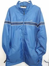 Nike Blue Navy White Colorblock Windbreaker Jacket Men's XL Full Zip Pockets