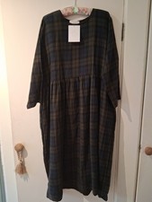 OLIVE Double faced soft cotton flexible fit mid length dress