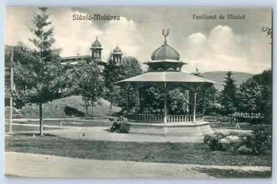 Slănic-Moldova Bacău County Romania Postcard Inluzica Pavilion c1910 Antique