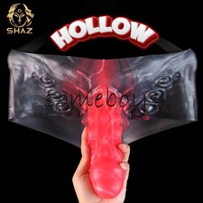 Huge Monster Penis Sleeve Enlarger Pants Silicone Hollow Sheath Extender for Men