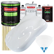 Winter White LOW VOC Urethane Basecoat Paint Gallon Kit & European Clear Coat