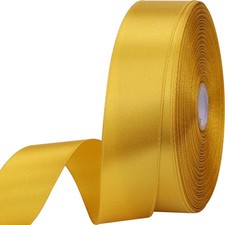 1 Inch 50 Yard Gold Satin Ribbon Gift Wrap Wedding Craft Christmas Floral