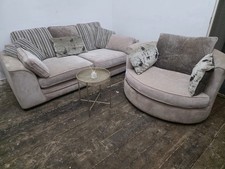 TAUPE 3 SEATER SOFA & SWIVEL CHAIR SET – DELIVERY AVAILABLE Manchester