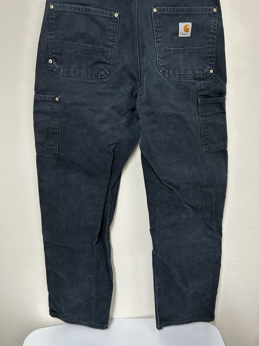 Vintage Carhartt Double Knee Carpenter Pants Mens 32x32 B01 BLK | eBay