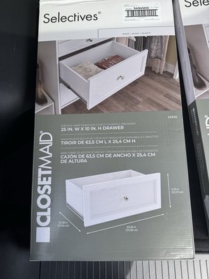 ClosetMaid Impressions Tower Drawer Kit 23.5'' x 10  Wood White w/ Silver Handle