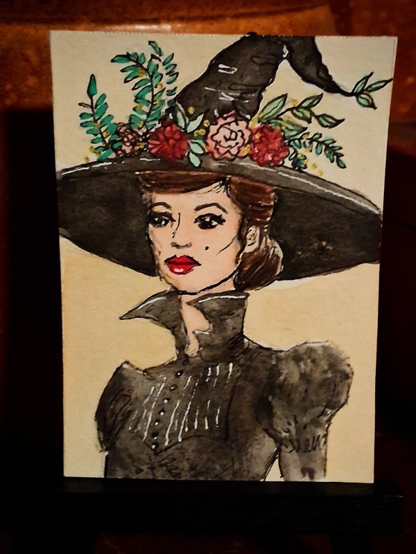 ACEO Original Watercolor Painting, Which Witch, by Herbie Hasbrouck Jr 