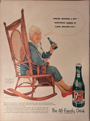 7up The All-Family Drink Soda Pop Vintage 1956 Folio Food Print Ad