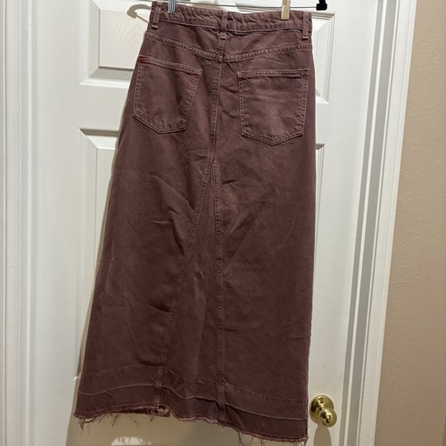 BDG Urban Outfitters Mandi Demin Maxi Skirt With Front Slit And Raw Hem Small - Picture 10 of 10