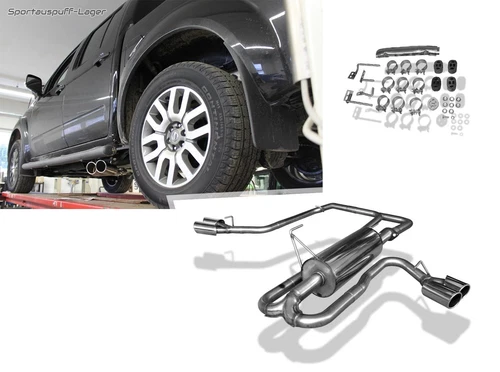 Fox Sidepipe Sportauspuffanlage re + li für Nissan Navara D40 2.5 dCi je 2x90mm