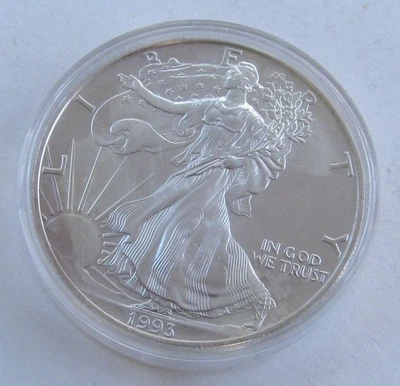 USA 1 Dollar 1993 Walking Liberty American Silver Eagle, 1 Oz. Silber in Kapsel. - Bild 1 von 3