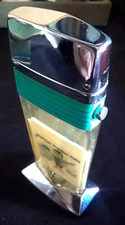 VNTG MCM Scripto TALL Advertising, Telephone, Aqua / Clear◇Unusual Rare Lighter