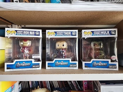 Funko POP!Deluxe Marvel:Avengers Assemble- IronMan #584 Thor #587 & Hulk#585