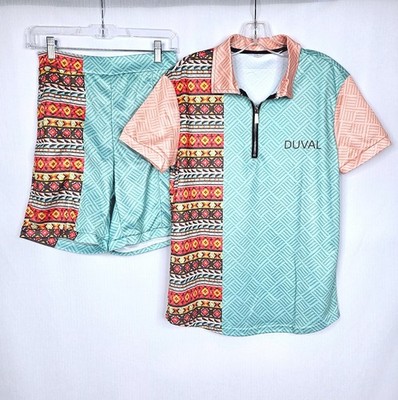 DUVAL Men s Tropical Matching Set Cabana Shirt Shorts Small Cruise Resort