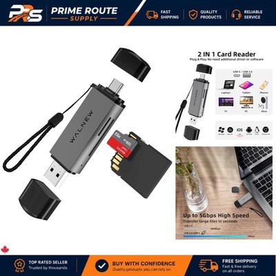 High-Speed USB 3.0 & USB-C SD/MicroSD Card Reader for Ultimate Portability