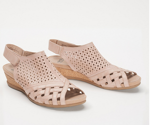 earth leather wedge sandals