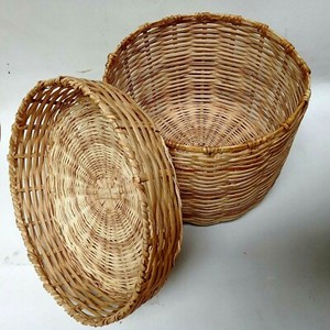 Weaving Handmade Rattan Wicker-Storage Basket Fruit Food Picnic Storage Box Tray Weaving Handmade Rattan Wicker-Storage Basket Fruit Food Picnic Storage Box Tray