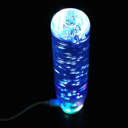 100mm - Acrylic Car LED Crystal Bubble Blue Manual Gear Shift Knob Shifter USB - Picture 6 of 6