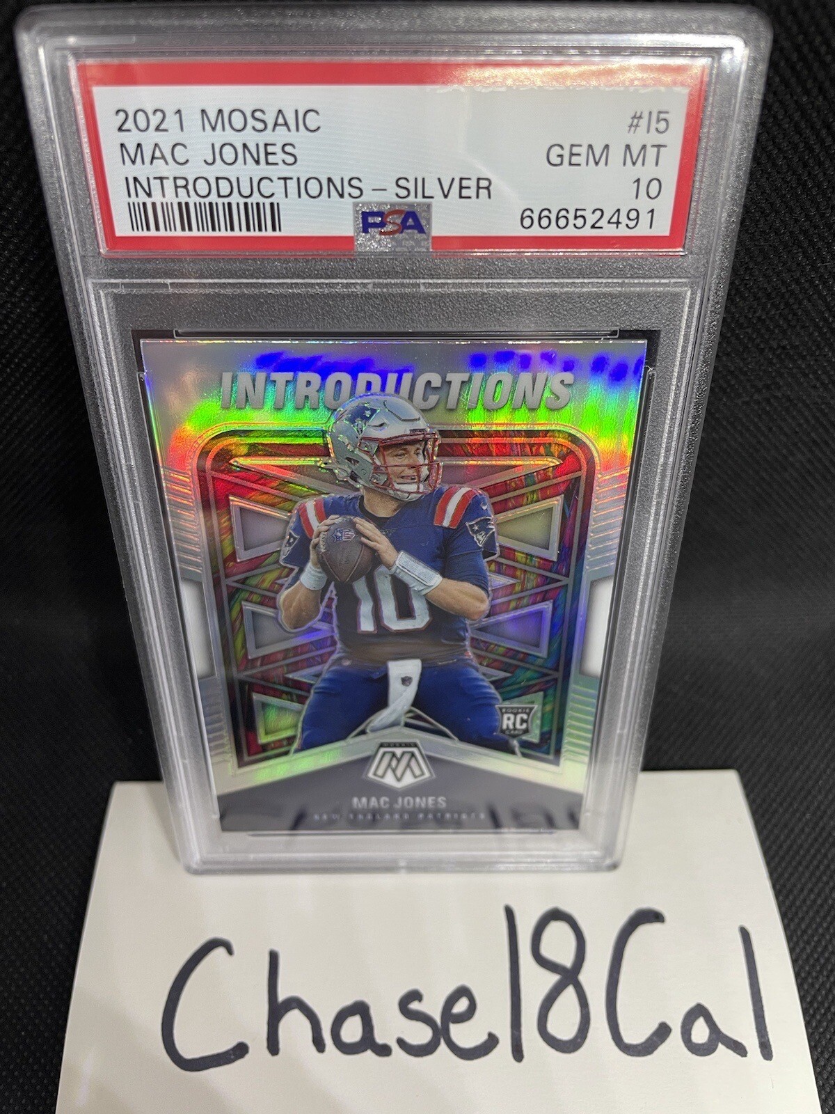 2021 Panini Mosaic Introductions Mac Jones Silver Holo Prizm Rookie RC PSA 10