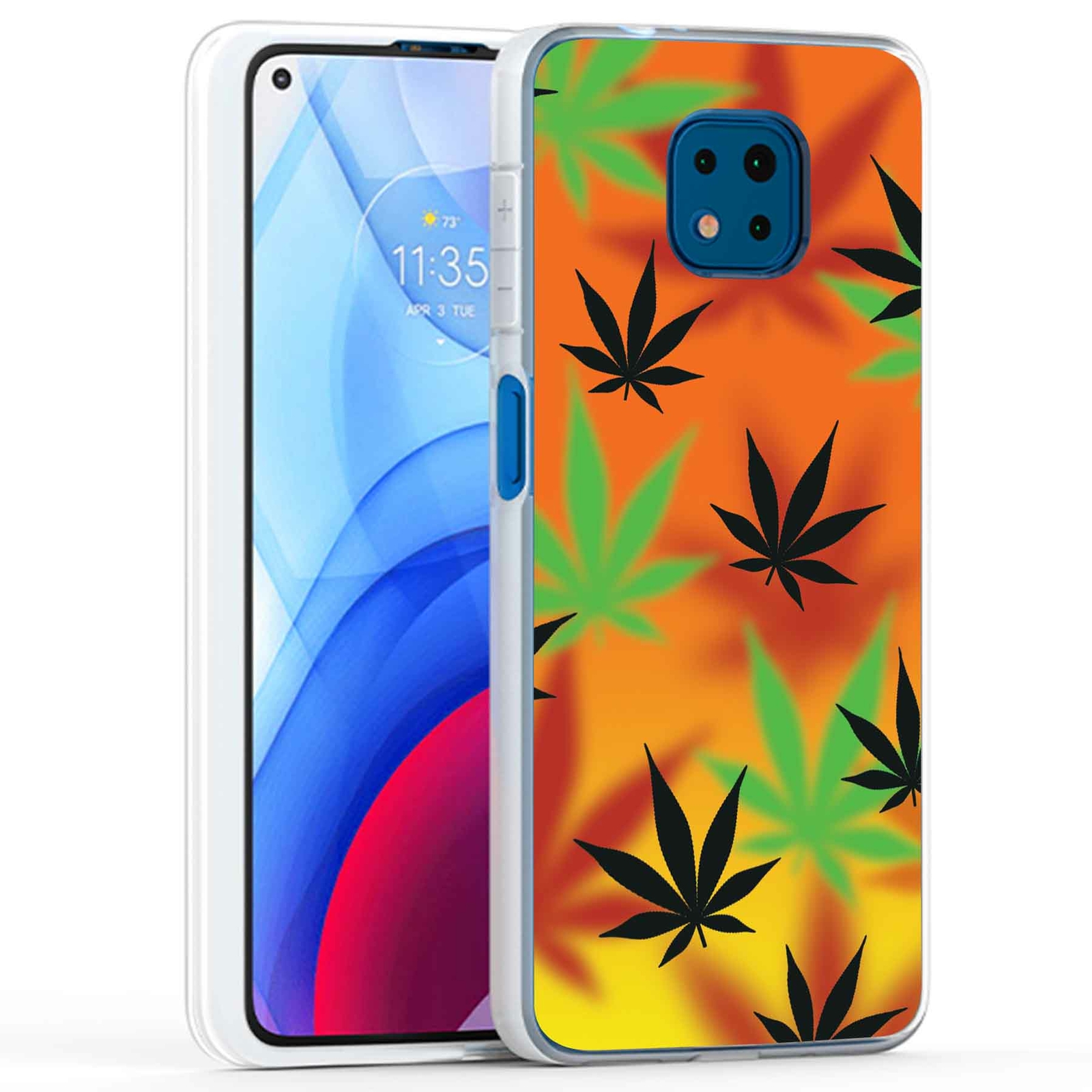 Phone Case Cover for Motorola Moto G Power 2021,Marijuana Yellow Print, USA