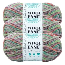 (3 Pack) Lion Brand Yarn 640-537B Wool-Ease Thick & Quick Bulky Yarn, Eden