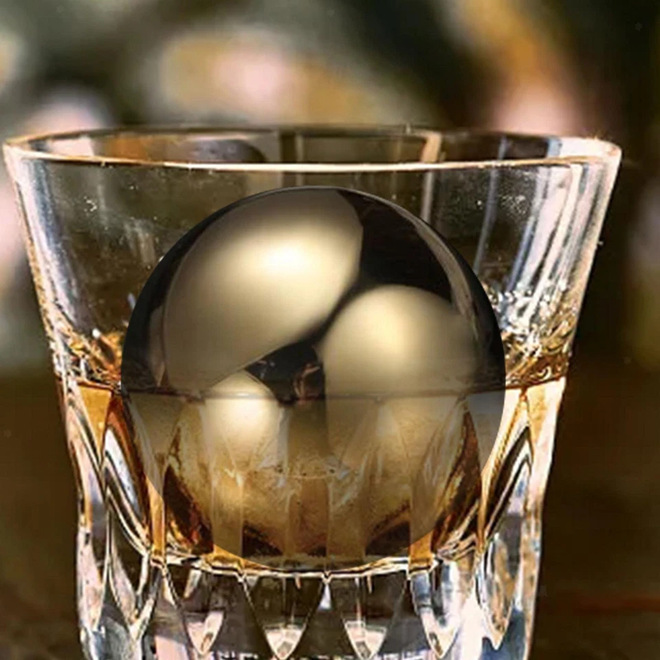 Stainless Steel Reusable Ice Cube Whisky Ball Easy to Use Spherical Beverage - Image 2 of 4