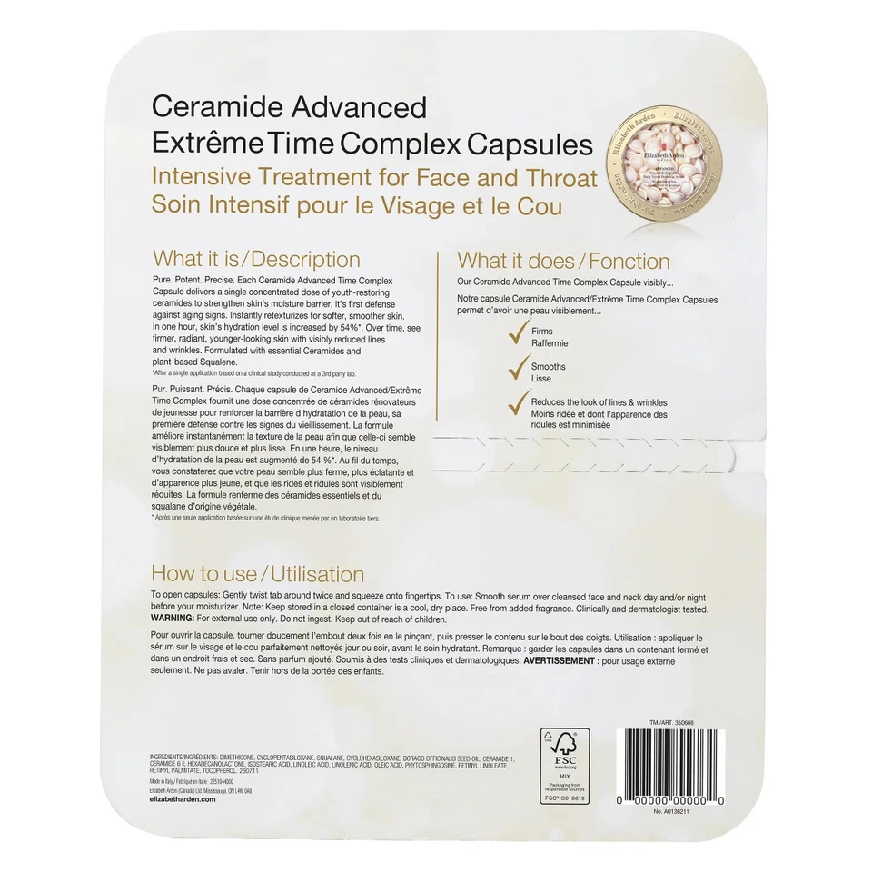 Elizabeth Arden Ceramida Advanced Time Complex Cápsulas Paquete de 2 (2 x 60 Cápsulas) Foto 2 de 2