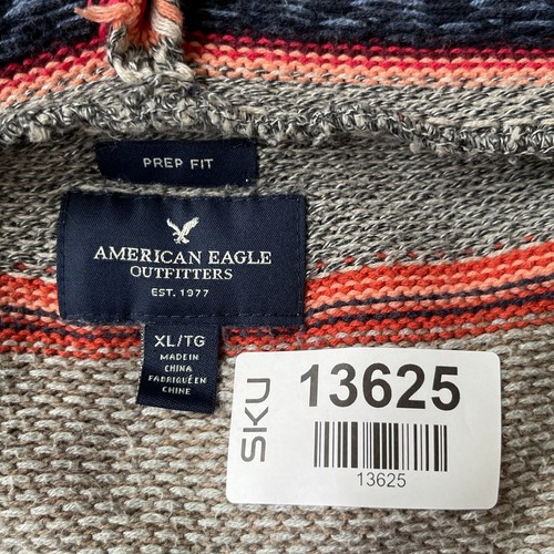 American Eagle Prep Fit Hoodie Women Size XL Cotton Pockets Striped Thick Fabric - Picture 2 of 10