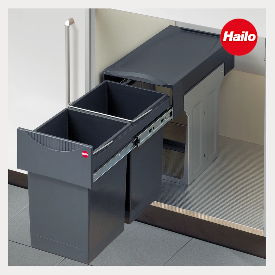 Hailo Abfallsammler 366610 Tandem Mülltrennung Einbau Abfalleimer Mülleimer 2x15 - Bild 2 von 4