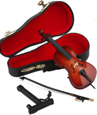 Wooden Miniature Cello with Stand, Bow and Case Mini Musical Instrument Cello Re