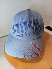 Disney Parks "Stitch Wuz Here" Youth Size Baseball Cap Hat Blue Lilo  Stitch 