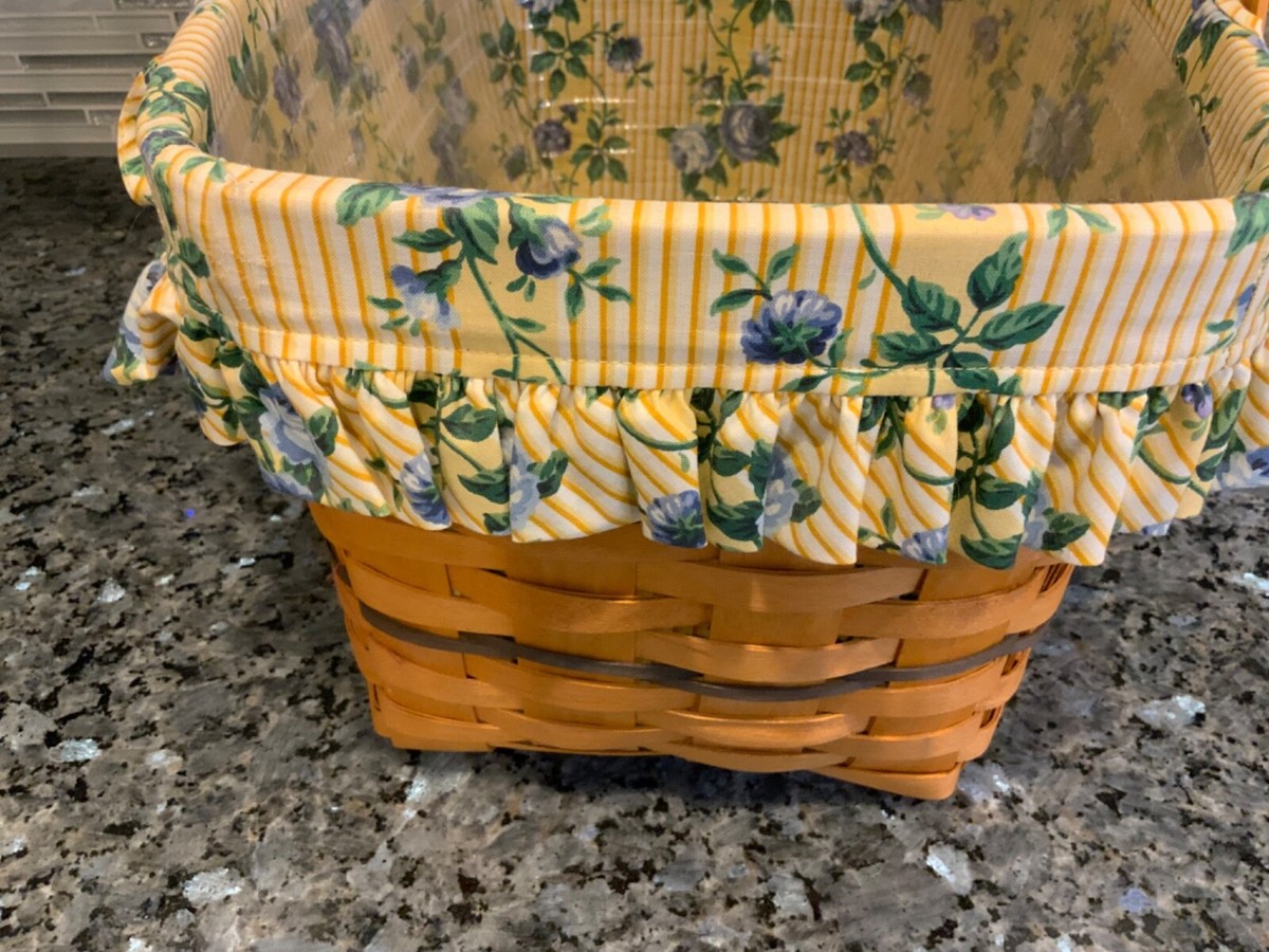 Longaberger Blue Large Market Basket, Swinging Handles, Liner