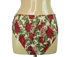 VTG 90s Pajama Shorts Sz 7/L Floral Satin Shiny Frilly High Cut