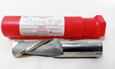 Minicut International T301G100-58L End Mill 1'' DIA, 4-1/2'', 2FL LH .310R