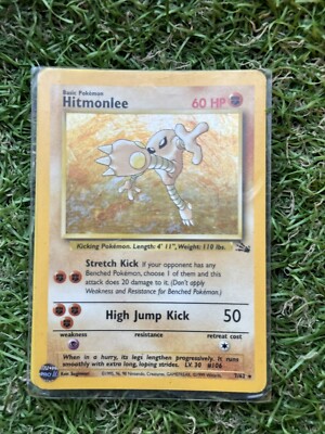 Pokemon Card - Hitmonlee 1st Edition - Fossil Set - Holo Rare - 7
