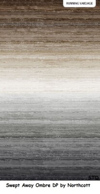 Swept Away Cotton Quilt Fabric by Northcott Ocean 23362-12 Ombre Black to Brown