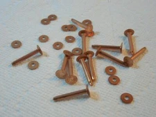U.S. SELLER Size #12 SOLID COPPER RIVETS & BURRS/WASHERS 1 dozen_12 Sets 1" Long